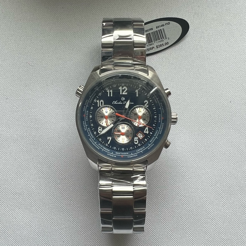 Charles Hutton Dual Time 85146-11D Blue Dial 43.5 mm Watch
